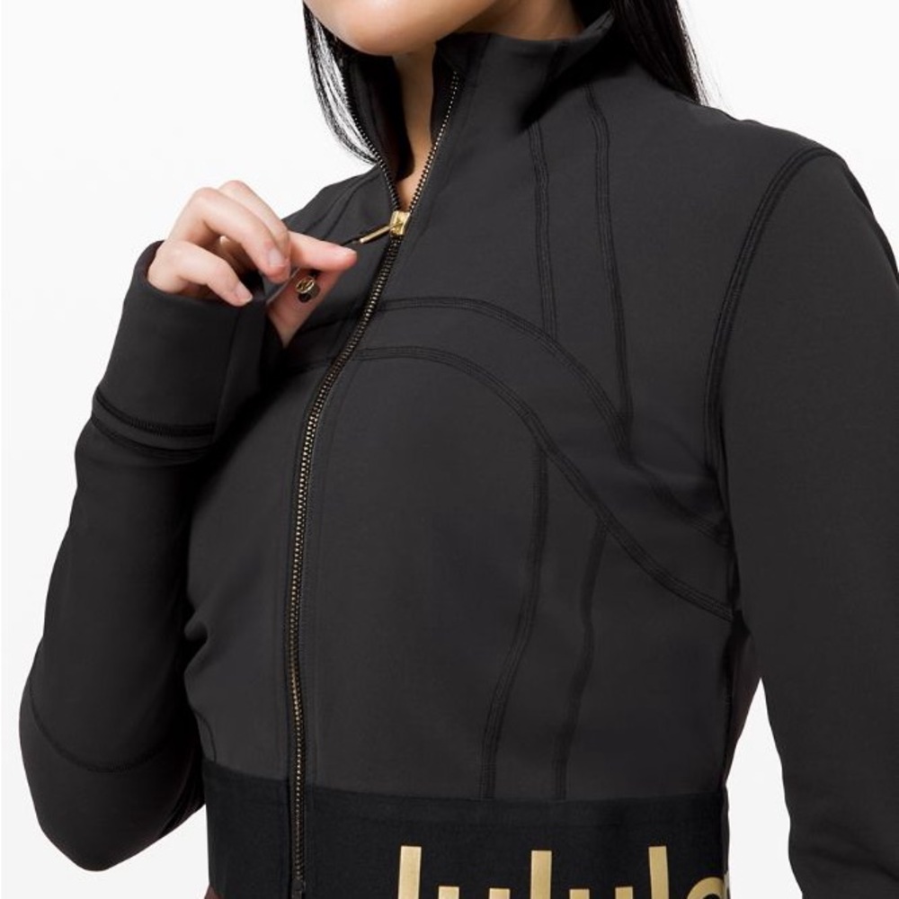 Lululemon Define Jacket Cropped – Black & Gold (NWT, Limited Edition)